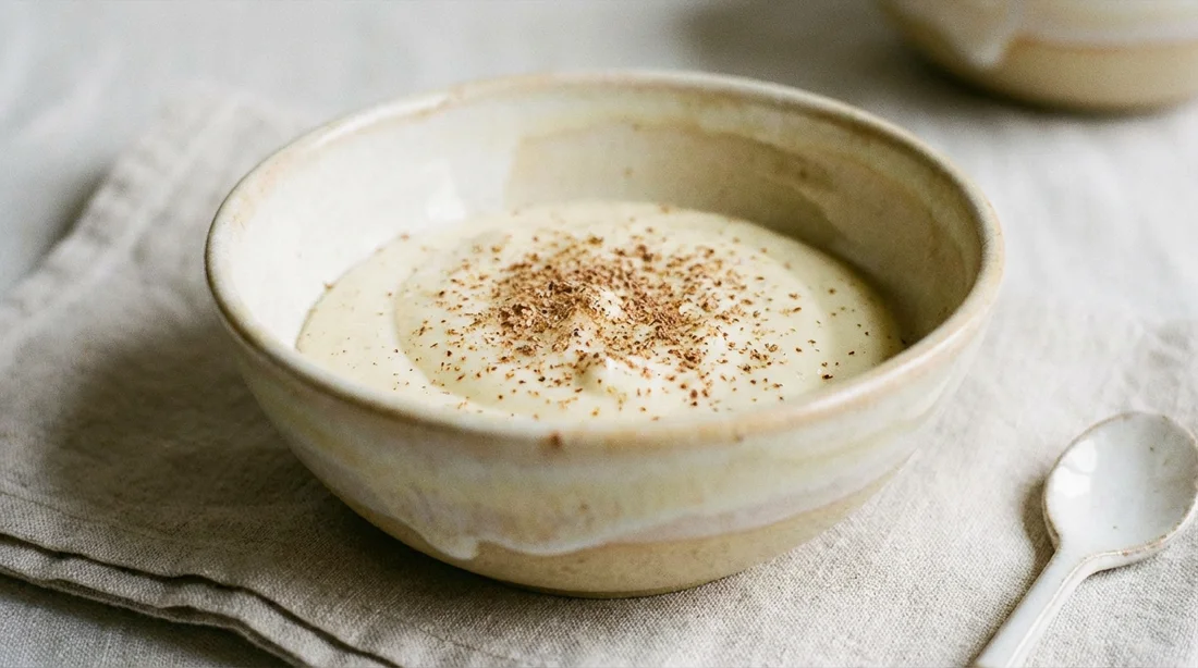 Vanilla blancmange with nutmeg
