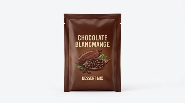 Chocolate blancmange powder sachet